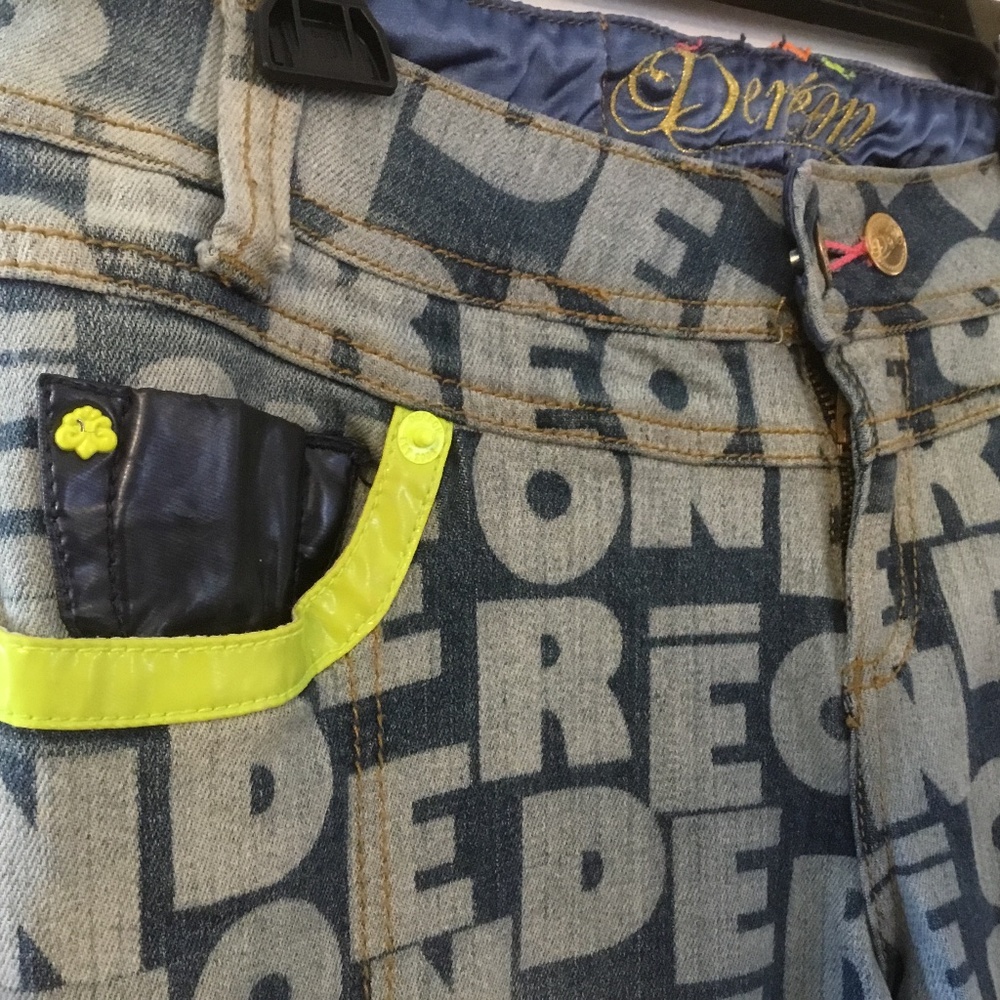 Unique Beyoncé Dereon All Over Jeans (Lapel flap needs stitching) NICE! - Picture 14 of 16